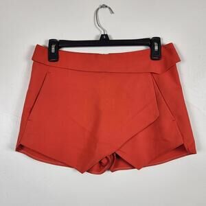 Zara Basic Red Wrap Front Skort - Women’s Size XS - Origami Style Mini Preppy